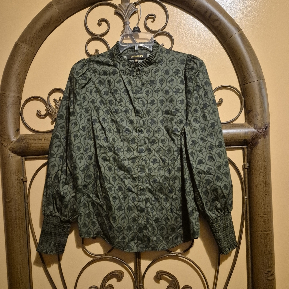 Sugarlips Long Sleeve Button Up Shirt Blouse XS - Picture 3 of 8